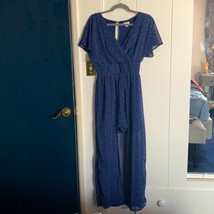 Blue and White Romper